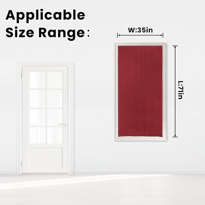 Self Adhesive Curtains, Stick Curtain Blackout Shades Window Cover Curtains for Living Room No Drilling, 35" W X 71" L, Burgundy, 1 Panel