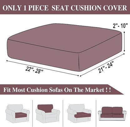 Couch Cushion Cover Seat Cushion Cover Stretch Armchair Cover Separate Sectional Sofa Slipcovers Furniture Protector(1 Piece for Seat or Sofa Backrest, Burgundy)