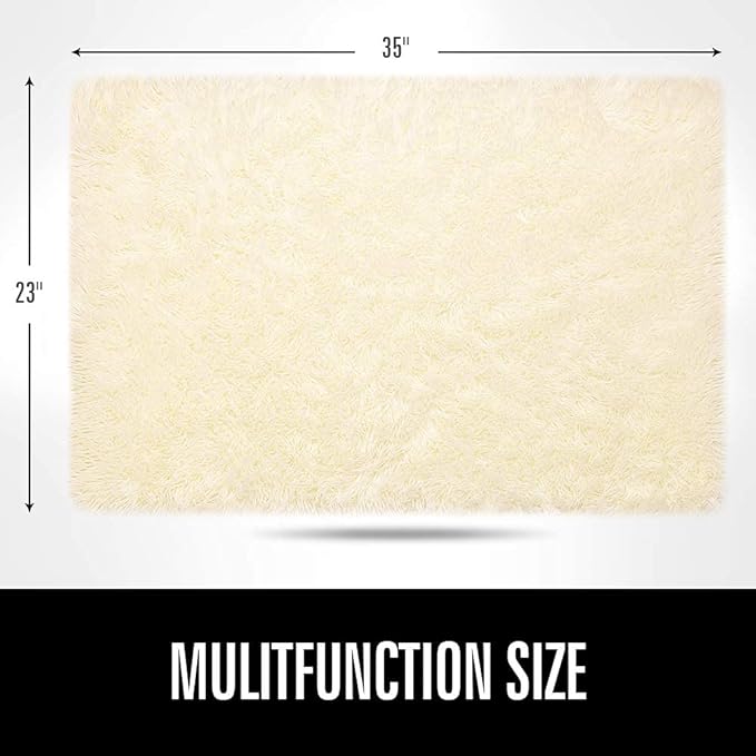 LOCHAS Ultra Soft Indoor Modern Area Rugs Fluffy Living Room Carpets for Children Bedroom Home Decor Nursery Rug 2x3 Feet, Light Champagne