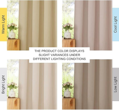 NICETOWN Thick Linen Curtains Privacy with Light Filtering, Grommet Semi Sheer Not See Through Linen Blend Curtain Drapes Vintage & Rustic for Farmhouse / Living Room, Angora, W55 x L84, 2 Panels