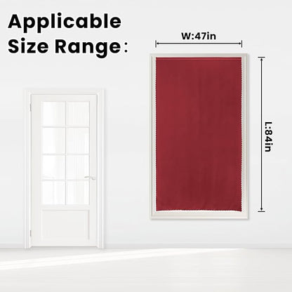 Self Adhesive Curtains, Stick Curtain Blackout Shades Window Cover Curtains for Living Room No Drilling, 47" W X 84" L, Burgundy, 1 Panel