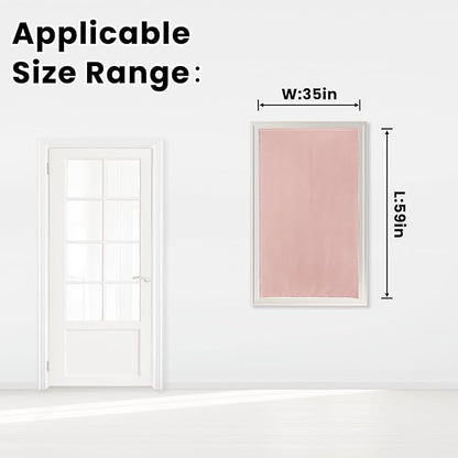 Self Adhesive Blackout Curtains- Stick on Curtains Shades Window Blinds Curtains No Rod Needed Easy to Hang Curtain, Use for Bedroom, Living Room,Roman Shades, 35" W X 59" L, Pink, 1 Panel