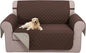 U-NICE HOME Loveseat Sofa Cover Reversible Couch Covers for 2 Cushion Couch for Dogs Friendly Furniture Protector with Elastic Straps Water Resistant (Loveseat Small, Coffee/Beige)