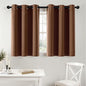 MIULEE Short Curtains for Windows - Mocha Brown Blackout Half Window Curtains Thermal Insulated Privacy Drapes for Kitchen Bedroom Bathroom Grommet Top Small Basement Tiers W40 x L36 Inch 2 Panels