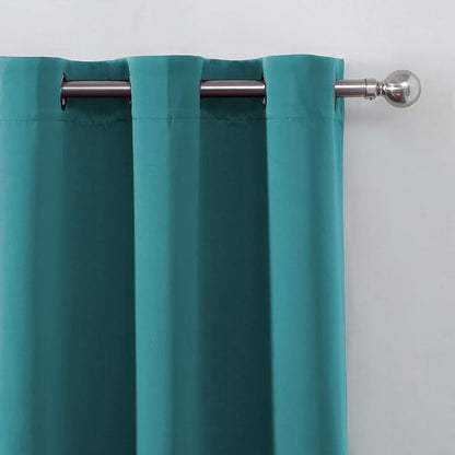 LEMOMO Blackout Curtains 66 x 54 Inch Long Sea Teal Curtains Set of 2 Panels Room Darkening Curtains for Bedroom and Living Room