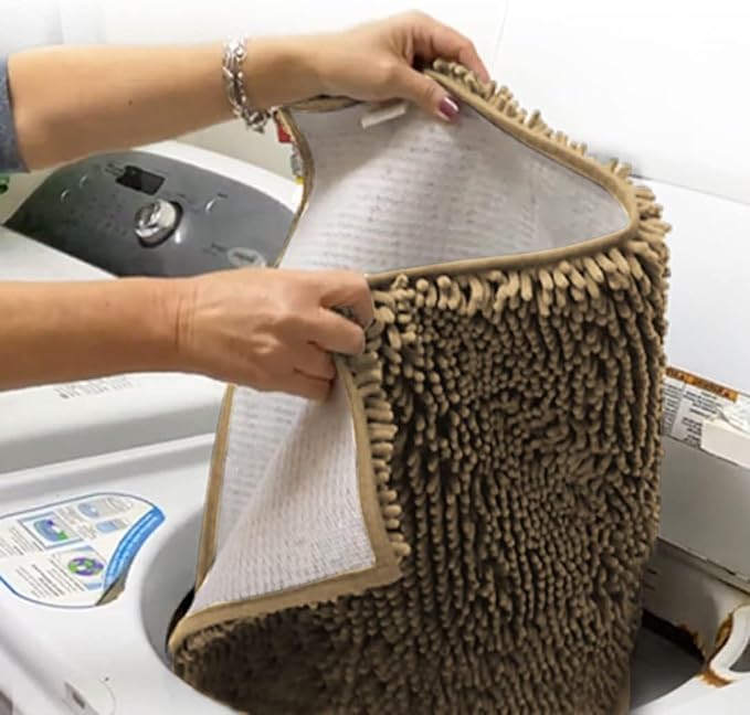 Muddy Mat® | Super Absorbent Door Mat Indoor, Microfiber Quick Dry Chenille Entryway Rug, Non-Slip Front Door Mat, Indoor Mats for Entryway, Machine Washable Pet Rug, Beige XXL 60"X48"