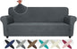 ZNSAYOTX Super Stretch Couch Cover (72"-92"), New Striped Sofa Covers Fitted Slipcovers with Elastic Bottom, Dog Cat Pets Proof Spandex Fabric Comfortable & Durable (Dark Grey, Sofa)