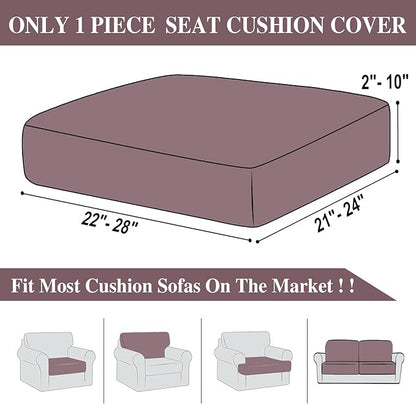 Couch Cushion Cover Seat Cushion Cover Stretch Armchair Cover Separate Sectional Sofa Slipcovers Furniture Protector(1 Piece for Seat or Sofa Backrest, Brown)