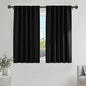 PONY DANCE Nursery Blackout Curtains - Thermal Insulated Panels Set Window Hidden Tab/Rod Pocket Light Blocking Curtain Drapes for Bedroom, 42-inch Wide by 54-inch Long, Black, 2 Pieces
