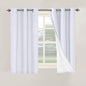 H.VERSAILTEX Primitive Linen Curtains 100% Blackout Curtain Drapes Burlap Curtains with White Thermal Insulated Liner, Grommet Top Drapes Living Room/Bedroom (2 Panels, 42 x 54 Inch, Bright White)