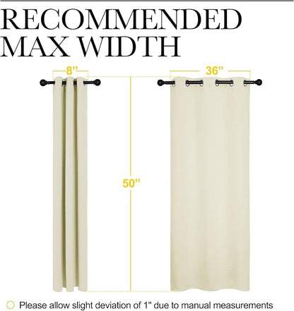 NICETOWN Kitchen Curtains for Decoration, Thermal Insulated Grommet Room Darkening Draperies/Panels for Laundry (Beige, 2 Panels, W42 x L50 inches)