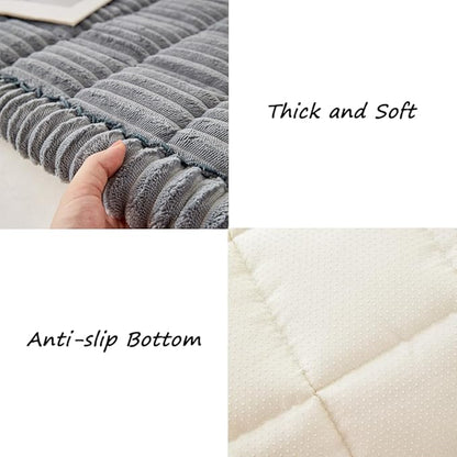 Couch Cover for Dogs Washable, Fuzzy Pet Couch Covers for 3 Cushion Sofa Pet Friendly, Non Slip Sofa Cover (Blue-Grey, 35" x 70.9"/90 x 180cm)