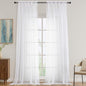 OVZME White Sheer Curtains 108 Inches Long 2 Panels Set, Extra Wide Solid Lightweight & Airy Gauzy Window Treatments with Light Filtering for Patio Sliding Door, 59Wx108L Inches