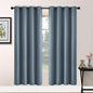 Yakamok Blackout Curtains 72 Inch Length for Bedroom, Light Blocking Drapes Room Darkening Thermal Insulated Solid Grommet Panels for Living Room, (52Wx72L, Stone Blue, 2 Panels)