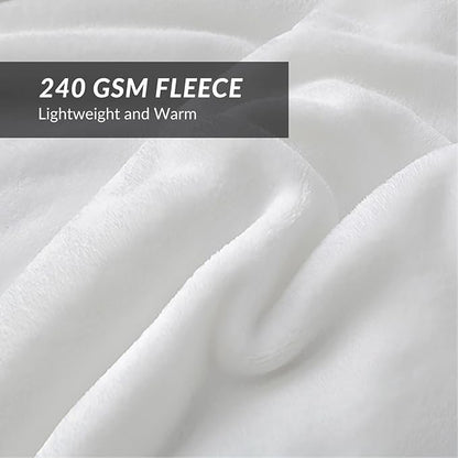 Bedsure GentleSoft White Fleece Throw Blanket - Mothers Birthday Gifts for Women 300GSM Blankets for Couch, Sofa, Bed, Soft Lightweight Plush Cozy Throws for Toddlers, 50x60 inches