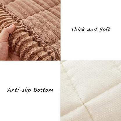 Couch Cover for Dogs Washable, Fuzzy Pet Couch Covers for 3 Cushion Sofa Pet Friendly, Non Slip Sofa Cover (Dark Brown, 27.6" x 59"/70 x 150cm)