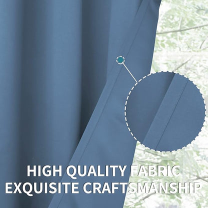 BGment Blackout Curtains - Grommet Thermal Insulated Room Darkening Bedroom and Living Room Curtains, Set of 2 Panels (70 x 84 Inch, Denim)