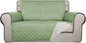 PureFit Reversible Quilted Sofa Cover, Water Resistant Slipcover Furniture Protector, Washable Couch Cover with Non Slip and Elastic Straps for Kids, Dogs, Pets (Loveseat, Sage Green/Ivory)