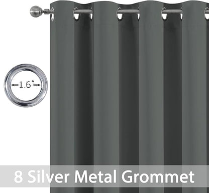 Yakamok Window Draperies Curtains Panels - Light Blocking Curtains, Grommet Top Small Drapes for Short Window/Basement(Dark Grey, 52Wx36L, 2 Panels)