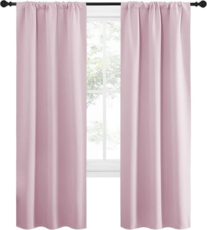NICETOWN Blackout Curtains for Living Curtains, Room Darkening Draperies Window Curtain Panels, Thermal Insulated Room Darkening Curtains (Lavender Pink, 2 Panels, W34 x L72)
