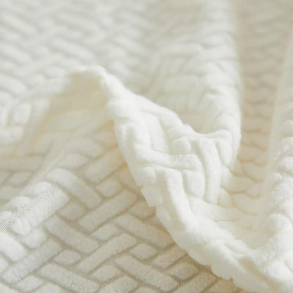 Sofa Covers Couch Covers for Sofa Pet Friendly Couch Cushion Covers Universal Sofa Covers Washable Stretch Slipcovers for Sectional Sofa (Texture Ivory White,Back Cover M)