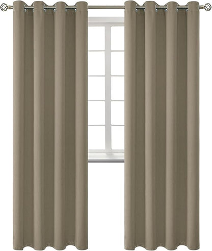 BGment Room Darkening Curtains 84 Inches Long - Grommet Thermal Insulated Drapes Window Treatment Curtains for Bedroom, 2 Panels, 52 x 84 Inch, Cocoa