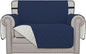 Easy-Going Reversible Chair Cover Washable Sofa Cover for Dogs Water Resistant Couch Slipcover Furniture Protector Cover with Adjustable Straps for Pets (Chair 30 in, Navy/Ivory)