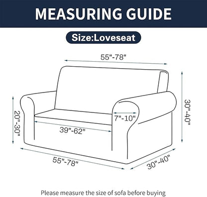 Cupuamon 2026 New Stretch Loveseat Sofa Slipcovers Couch Cover for 2 Cushion Furniture Protector Sofa Covers with Elastic Bottom Jacquard Fabric Small Checks for Pets, Kids - Black