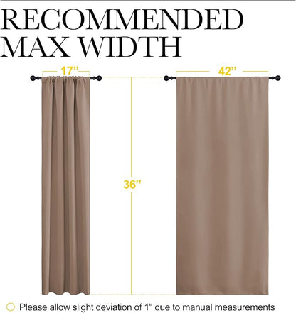 NICETOWN RV Blackout Curtains for Camper Windows, Window Treatment Thermal Insulated Rod Pocket Small Draperies/Drapes for Bedroom/Kitchen (Cappuccino, Set of 2, 42 inches Wide by 36 inches Long)