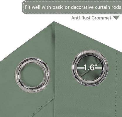 H.VERSAILTEX Blackout Patio Curtains 100 x 96 Inches for Sliding Door Extral Wide Blackout Curtain Panels Thermal Insulated Room Divider - Grommet Top, 8' Tall by 8.5' Wide - Green Bay