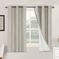 H.VERSAILTEX Primitive Linen Curtains 100% Blackout Curtain Drapes Burlap Fabric Curtains with White Thermal Insulated Liner, Grommet Top Drapes Living Room/Bedroom (2 Panels, 42 x 63 Inch, Stone)