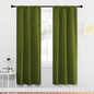 NICETOWN Blackout Christmas Curtains for Living Curtains, Bedroom Draperies with Rod Pocket, Nursery Essential Thermal Insulated Blackout Panels for Small Window (Olive Green, 1 Pair, 34 x 72)