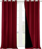NICETOWN Truly Blackout Drapes for Living Room, Heavy-Duty Full Light Shading Curtain Set with Black Liner Backing for Villa/Hall/Dorm Window（Burgundy Red, Set of 2, 55 inches Wide x 96 inches Long