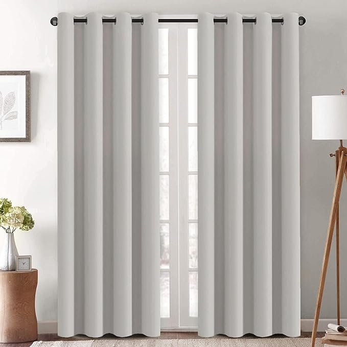 H.VERSAILTEX Blackout Curtain for Living Room Thermal Insulated Window Treatment Curtain Extra Long 84 inch Length Energy Saving Solid Grommet Top Blackout Drape, One Panel, Stone, 52" W x 84" L
