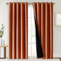 NICETOWN 100% Blackout Window Curtain Panels, Cold and Full Light Blocking Drapes with Black Liner for Nursery, 84" Drop Thermal Insulated Draperies (Burnt Orange, 2 Pieces, 70" Wide Each Panel)