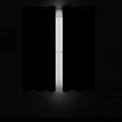 LEMOMO Blackout Curtains 42 x 63 inch/Black Curtains Set of 2 Panels/Thermal Insulated Room Darkening Bedroom Curtains