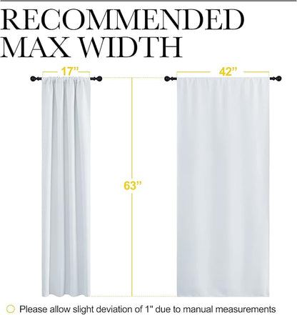 NICETOWN Bedroom Curtain Panels - Window Treatment Thermal Insulated Rod Pocket Room Darkening Curtains/Drapes for Bedroom (2 Panels, 42 by 63, Platinum - Greyish White)