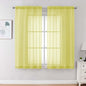 OVZME Sheer Curtains 63 inch Length 2 Panels Set for Bedroom Living Room, Soft Airy Elegant Light Filtering Sheer Curtains, Dual Rod Pocket Window Drapes, Each 42W x 63L Inches, Lemon