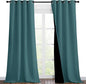 NICETOWN 100% Blackout Blinds, Laundry Room Decor Window Treatment Curtains, Thermal Insulated Energy Smart Drapes and Draperies for Villa, Hall and Studio, Sea Teal, Set of 2, 46 inches x 90 inches