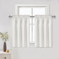 DWCN Short Ivory Blackout Curtains for Small Window, Thermal Insulated Energy Saving Room Darkening Curtains for Kitchen/Bedroom (W42 x L36 inch, Set of 2 Panels, Top of Rod Pocket)