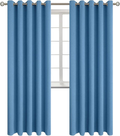 BGment Blackout Curtains - Grommet Thermal Insulated Room Darkening Bedroom and Living Room Curtains, Set of 2 Panels (70 x 84 Inch, Denim)