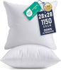 Utopia Bedding 28x28 Pillow Inserts, Set of 2, White – Indoor Decorative Throw Pillows for Bed, Sofa & Couch – Soft, Supportive & Fluffy Cushion Inserts