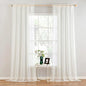 MIULEE 2 Panels Solid Color Sheer Window Curtains Elegant Window Voile Panels/Drapes/Treatment for Bedroom Living Room (54 X 120 Inches Ivory)