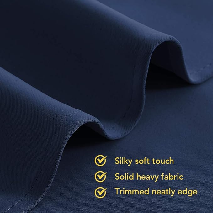 NICETOWN Navy Blackout Curtains for Living Room, 2 Panels, W34 x L80, Window Treatment Energy Saving Thermal Insulated Room Darkening Solid Grommet Panels for Bedroom