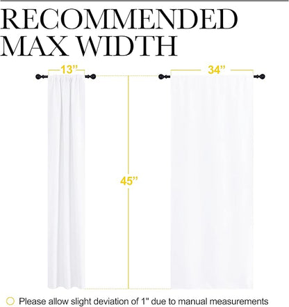 NICETOWN White Curtains for Kitchen Window, Home Decoration Light Filtering Curtains & Drapes for Small Window (34 in x 45 in (W x L), 1 Pair)