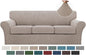 Turquoize 4 Piece Sofa Slipcover Sofa Covers for 3 Cushion Couch Soft Couch Cover for Dogs-Washable Sofa Furniture Covers with 3 Individual Cushion Covers,Feature Jacquard Fabric(3 Cushion Sofa, Sand)