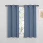 NICETOWN Kitchen Curtains Small Window Curtains & Drapes, Thermal Insulated Solid Grommet Panels for Cupboard, Loft, Cafe, Dining Room (Stone Blue, 34" W x 45" L, 2PCs)