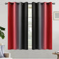 Yakamok Red and Black Blackout Curtains, Ombre Room Darkening Window Curtains for Living Room,Grommet Thermal Insulated Drapes,Light Blocking Curtains for Girls Bedroom,52x54 Inch, 2 Panels