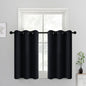 Yakamok Room Darkening Grommet Window Drapes Thermal Insulated Light Blocking Blackout Curtains for Bedroom(Black,38Wx36L,2 Panels)