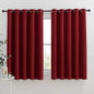 NICETOWN Christmas Burgundy Window Curtains Blackout Drapes, Thermal Insulated Solid Grommet Blackout Curtains/Draperies for Laundry Room (One Pair, 70 by 63-inch, Burgundy Red)